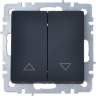 Выключатель жалюзи IEK BRITE 10А ВС10-1-5-БрГ графит BR-V15-0-10-K53
